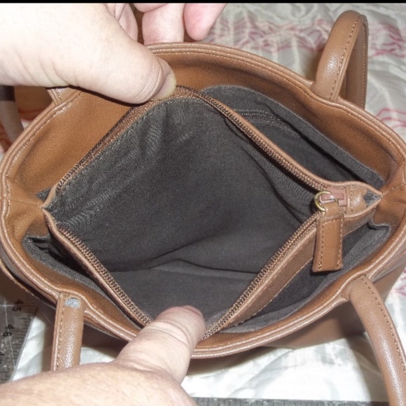 Hillard & Hanson Brown Leather Double Strap Bag - Picture 6 of 8